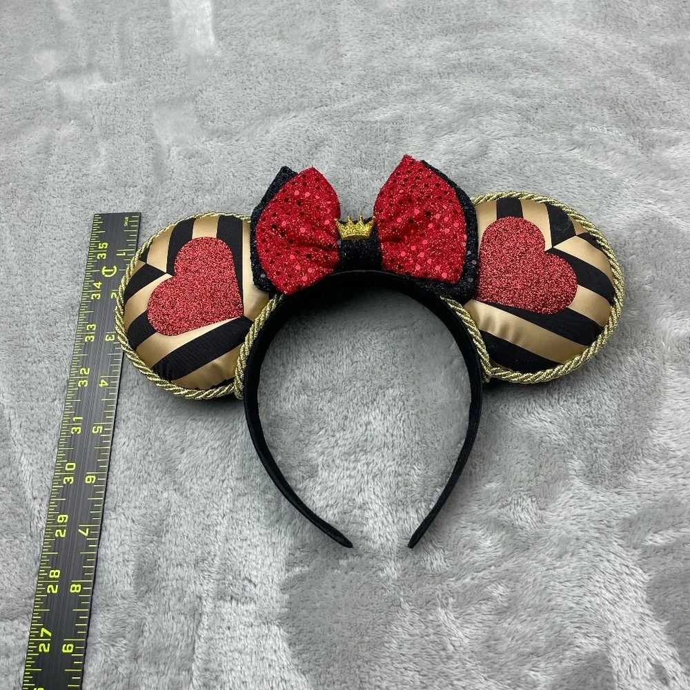 Disney Queen of Hearts Custom Made Minnie Mouse Ears Headband Adult Size - Picture 6 of 6